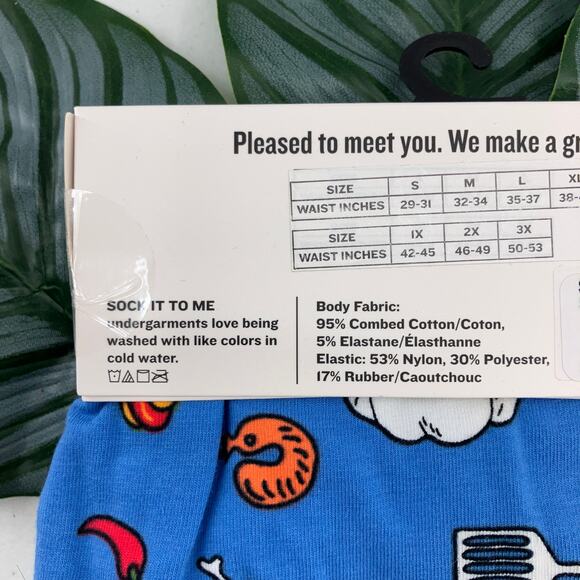 Sock It To Me Blue Yellow Steak Grilling Food BBQ Novelty Stretch Boxer Brief - Picture 6 of 7
